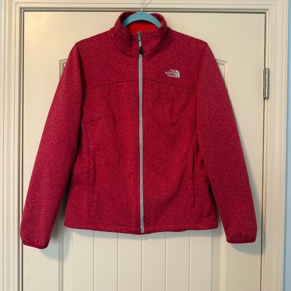 THE NORTH FACE WOMENS PINK CORAL JACKET GRAY‎ ZIPPER SIZE M - Picture 1 of 10